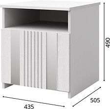 Тумба КМК Мебель 1ДН Харди КМК 0965.31 (белый текстурный/М3 ясень белый текстурный)