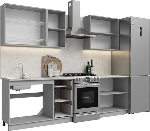 Готовая кухня Кортекс-мебель Корнелия Лира 2.0 (дуб сонома/королевский опал)