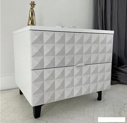 Консольный стол Shtabe Simple 7003 эко (травертин/белый/черный)