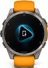 Умные часы Garmin Fenix 8 Sapphire, Titanium 47мм (светло-серый, оранжевый силиконовый ремешок) Умные часы Garmin Fenix 8 Sapphire, Titanium 47мм (светло-серый, оранжевый силиконовый ремешок)