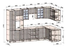 Готовая кухня Интерлиния Берес 1.68x3.2 ВТ правая (дуб полярный/серый каспий) Готовая кухня Интерлиния Берес 1.68x3.2 ВТ правая (дуб полярный/серый каспий)