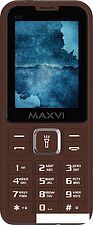 Кнопочный телефон Maxvi K21 (коричневый)