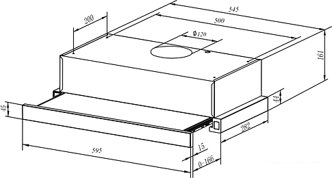 Кухонная вытяжка Weissgauff TEL 06 1M BL