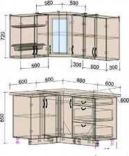 Готовая кухня Интерлиния Мила Крафт 1.2x1.5 (дуб королевский) Готовая кухня Интерлиния Мила Крафт 1.2x1.5 (дуб королевский)
