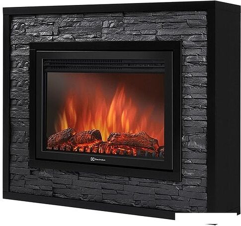 Портал Firelight Loft 30 (камень черный/черная эмаль)