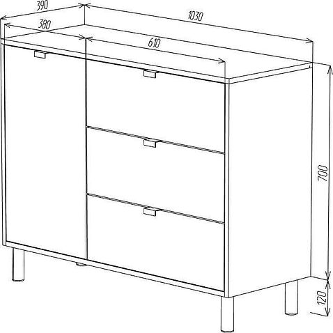 Тумба ЭлиГард Mone 1D3S (дуб вотан)