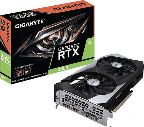Видеокарта Gigabyte GeForce RTX 3050 WindForce OC 8G GV-N3050WF2OC-8GD