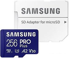 Карта памяти Samsung PRO Plus microSDXC 256GB MB-MD256SA/EU (с адаптером) Карта памяти Samsung PRO Plus microSDXC 256GB MB-MD256SA/EU (с адаптером)