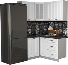 Готовая кухня Интерлиния Мила Деко 1.2x1.5 (белый/кастилло темный)