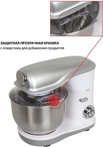 Планетарный миксер JVC JK-MX510 (белый/серебристый)