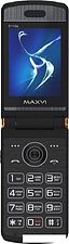 Телефон Maxvi E11ds (черный/золотистый)