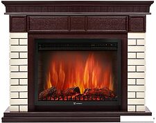 Портал Firelight Bricks 30 (камень бежевый/шпон темный дуб) Портал Firelight Bricks 30 (камень бежевый/шпон темный дуб)
