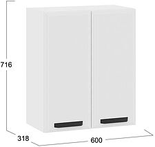 Шкаф навесной Трия Тиана 1В6 (белый/белый супермат)