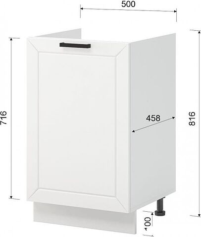 Шкаф напольный Mio Tesoro Альфа ШНМ 500 (белый/холст белый)