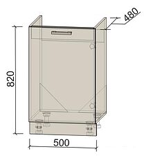 Шкаф напольный Интерлиния Компо НШ50м-1дв (дуб венге)