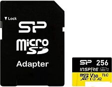 Карта памяти Silicon-Power Inspire microSDXC SP256GBSTXLA2V1NSP 256GB (с адаптером)