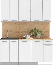 Готовая кухня Интерлиния Мила Лайт 1.7-60 (белый платинум/белый платинум/дуб бунратти)