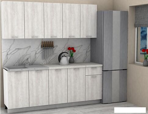 Готовая кухня ЭлиГард Lion 2.0 (сосна каньон/королевский опал)