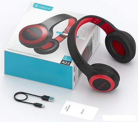 Наушники Celebrat A23 (черный/красный)