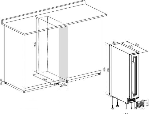 Винный шкаф Temptech SOMX15SRB