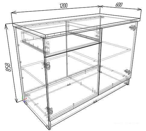 Шкаф напольный ЭлиГард Urban ШСК (с) 120 (белый/малага)