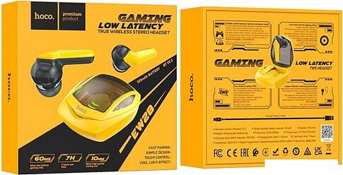 Наушники Hoco EW28 (черный/желтый)