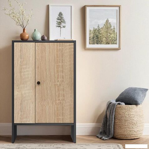 Тумба Mio Tesoro Мини 1 дверь 2.07.03.090.12 (черный/сонома)