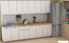 Готовая кухня ЭлиГард Lion 2.8 (белый структурный/дуб бунратти)