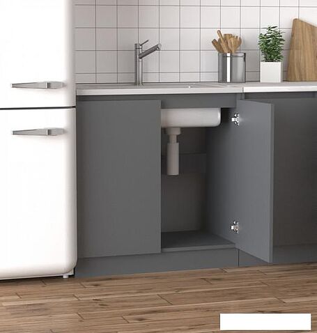 Шкаф напольный Артём-Мебель Мэри 800мм СН-114.215 (серый графит)