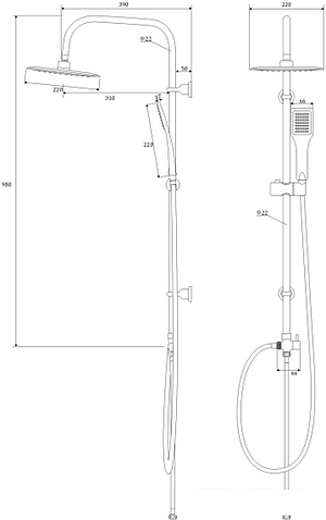 Душевая система Deante Vero NBV 051K