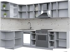 Готовая кухня Интерлиния Берес 1.5x2.7 левая (дуб снежный/серый каспий) Готовая кухня Интерлиния Берес 1.5x2.7 левая (дуб снежный/серый каспий)