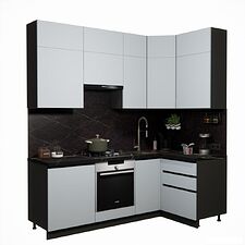 Готовая кухня ВерсоМебель Эко Премиум 1.2x2.2 правая (сумеречный голубой/ст. тунис)