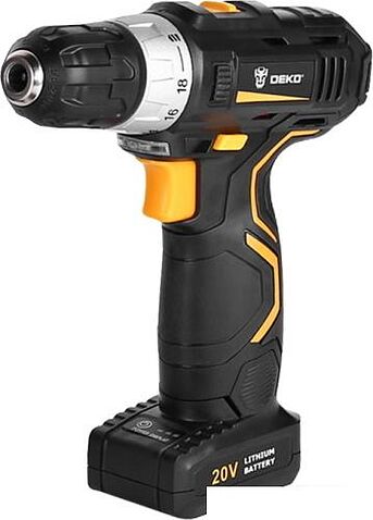 Дрель-шуруповерт Deko GCD20DU3 SET 4 063-4144 (с 2-мя АКБ, кейс, набор оснастки)