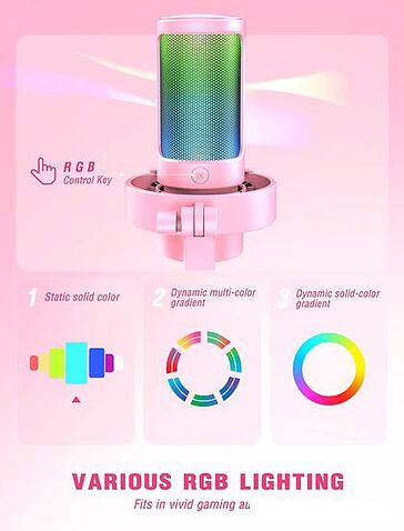 Проводной микрофон FIFINE A8 (розовый)