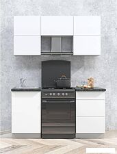 Готовая кухня Интерлиния Мила Матте 1.6 Б (белый/белый/кастилло темный)