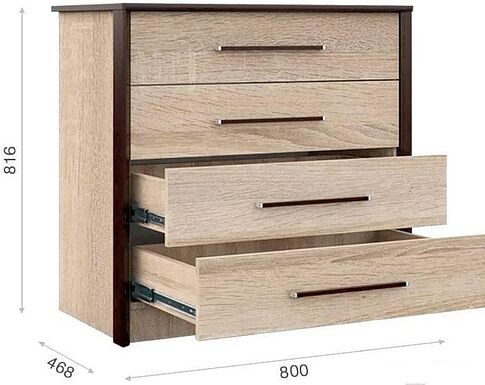 Комод Империал Эшли 80 (венге/дуб сонома)