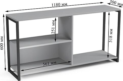 Тумба Mio Tesoro Codi Loft (серый/черный)