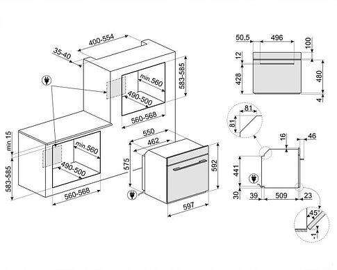 Электрический духовой шкаф Smeg Linea Aesthetic SOP6101S2B3