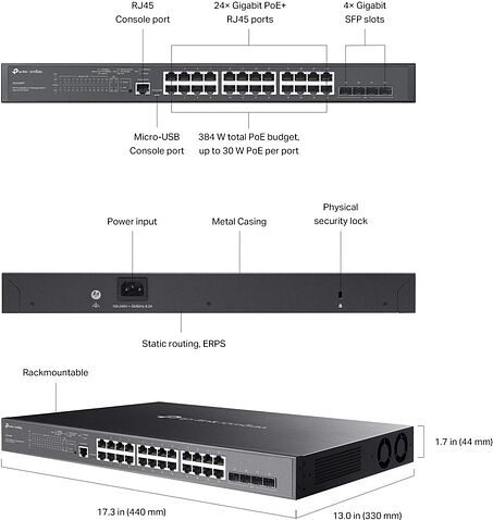Управляемый коммутатор 2-го уровня TP-Link Omada SG3428MP