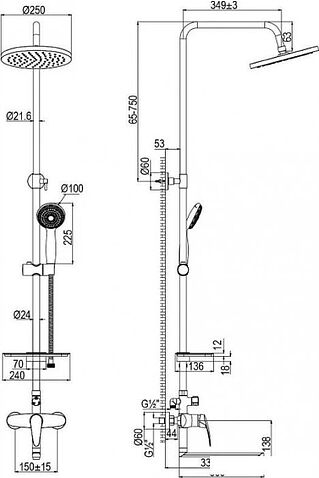 Душевая система  Lemark Линара LM0462CF