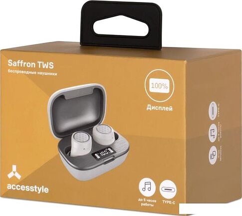 Наушники AccesStyle Saffron TWS (белый)
