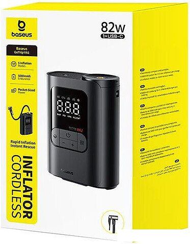 Автомобильный компрессор Baseus GoTrip VA1 Super Mini Wireless Inflator 19-Cylinder Cosmic Black C0119501