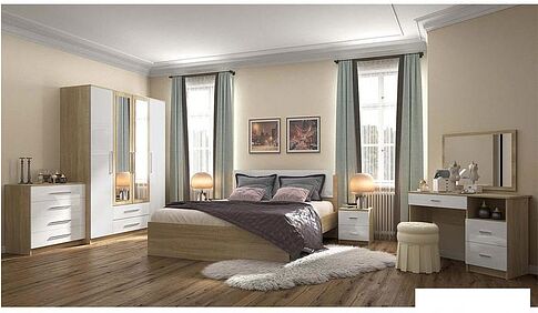 Тумба НК-Мебель Бланка (дуб сонома/белый глянец)