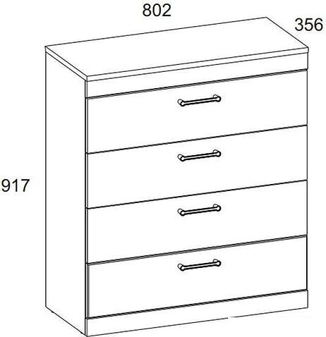 Комод Anrex Jagger 4S (дуб монастырский/черный)