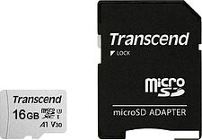 Карта памяти Transcend microSDHC 300S 16GB + адаптер