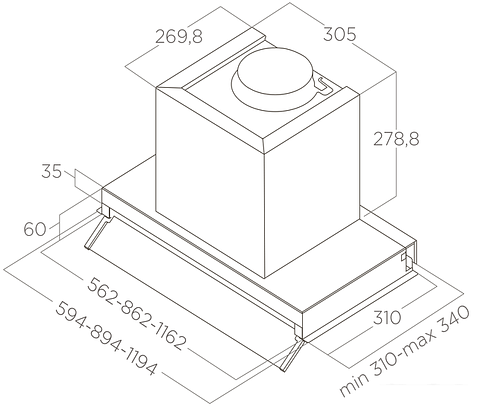 Кухонная вытяжка Elica Boxin LX/BL MAT/A/90 PRF0172167