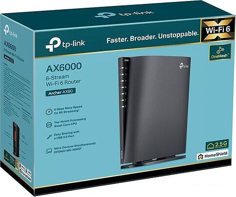 Wi-Fi роутер TP-Link Archer AX80 (без внешних антенн)