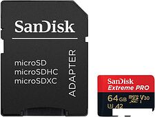 Карта памяти SanDisk Extreme PRO SDSQXCY-064G-GN6MA microSDXC 64GB (с адаптером) Карта памяти SanDisk Extreme PRO SDSQXCY-064G-GN6MA microSDXC 64GB (с адаптером)