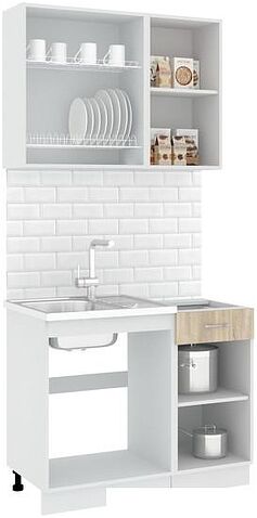 Готовая кухня Кортекс-мебель Корнелия Лира-лайт 1.0м без столешницы (дуб сонома)