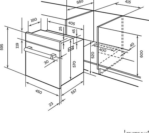 Электрический духовой шкаф LEX EDM 4575 BBL